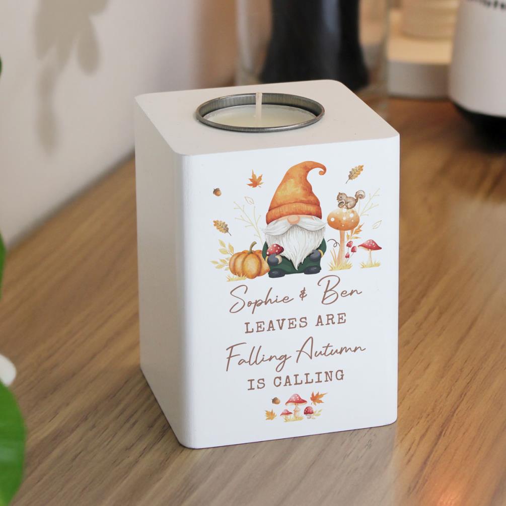 Personalised Autumn Gonk Tealight Holder Extra Image 2